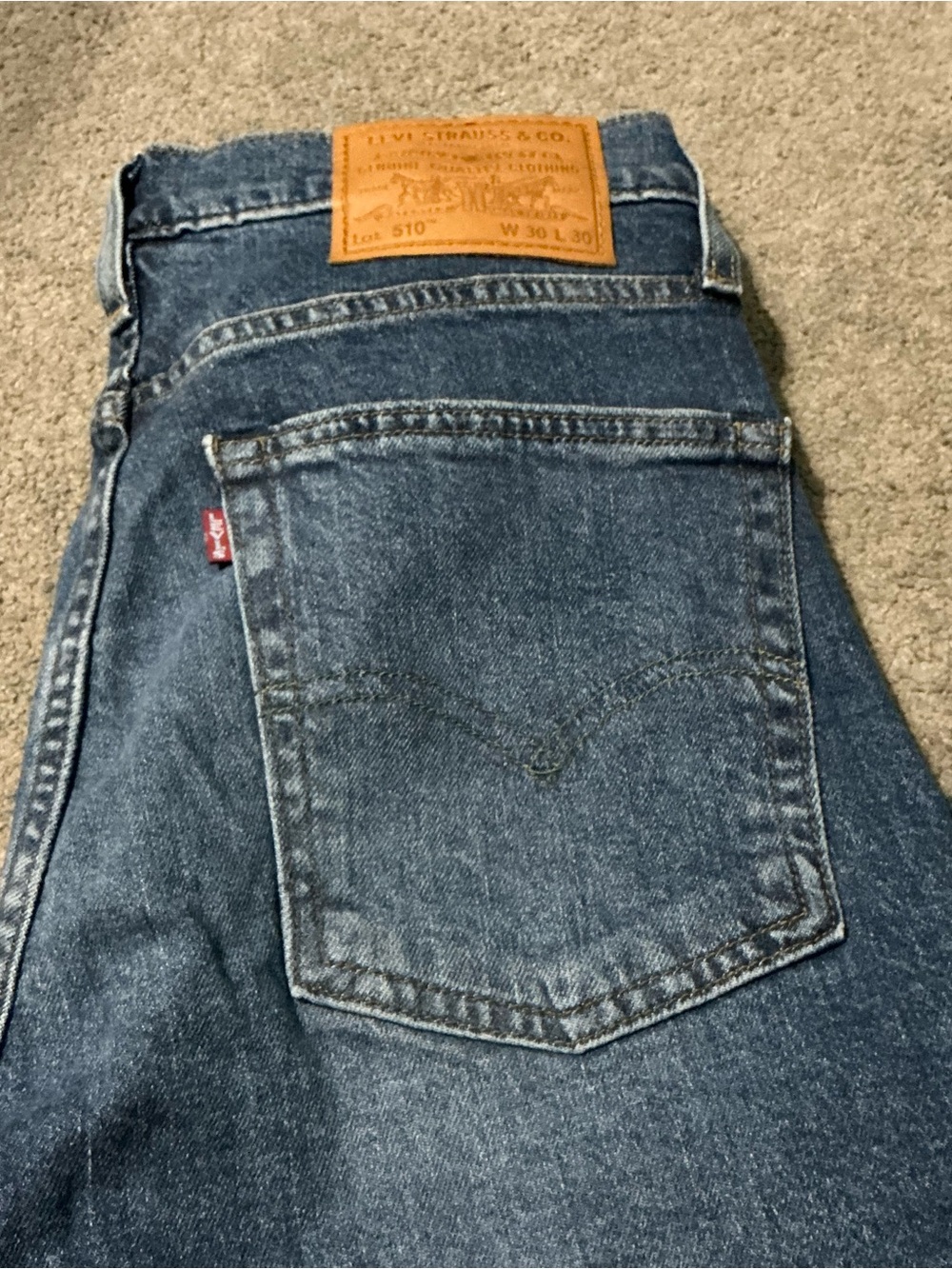 Levi's Men's Straight Leg Jeans in Dark Blue Denim